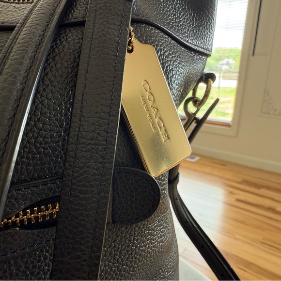 Coach Navy Leather Tote Bag - Picture 3 of 15